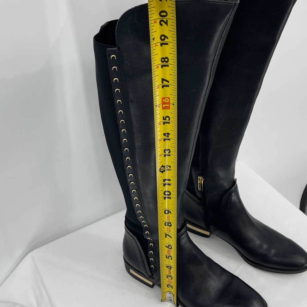 VINCE CAMUTO PARDONAL Black Over the Knee Boots with Gold Accents WOMENS SIZE 9M - Picture 2 of 10